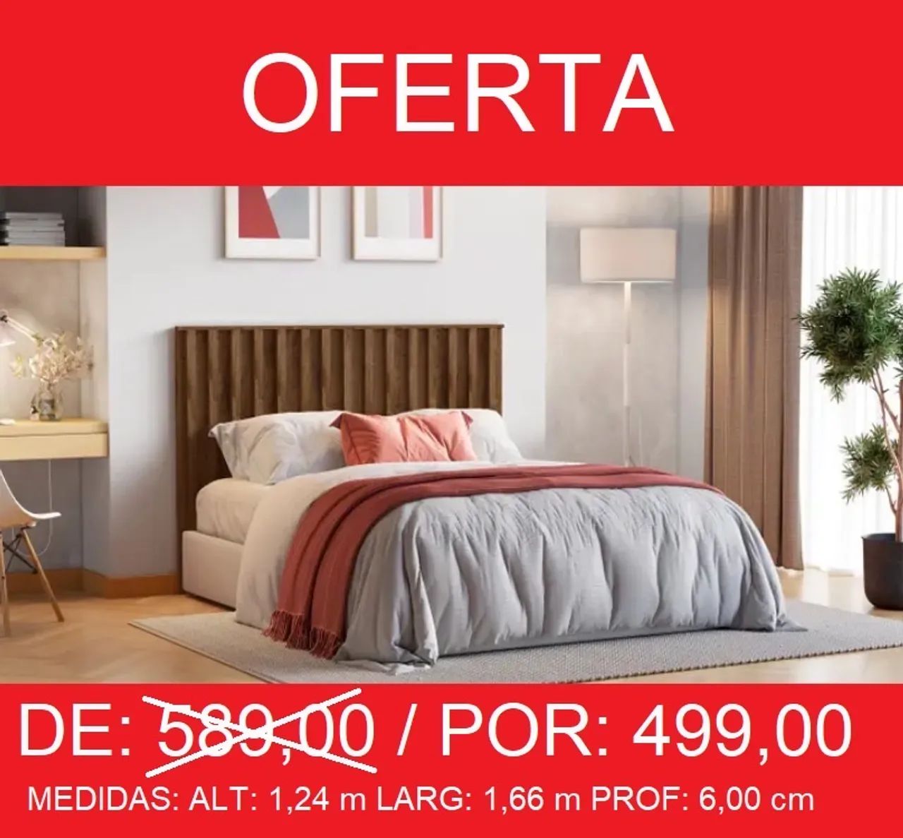 Cabeceira ripada casal e Queen - Entrega e montagem grátis 