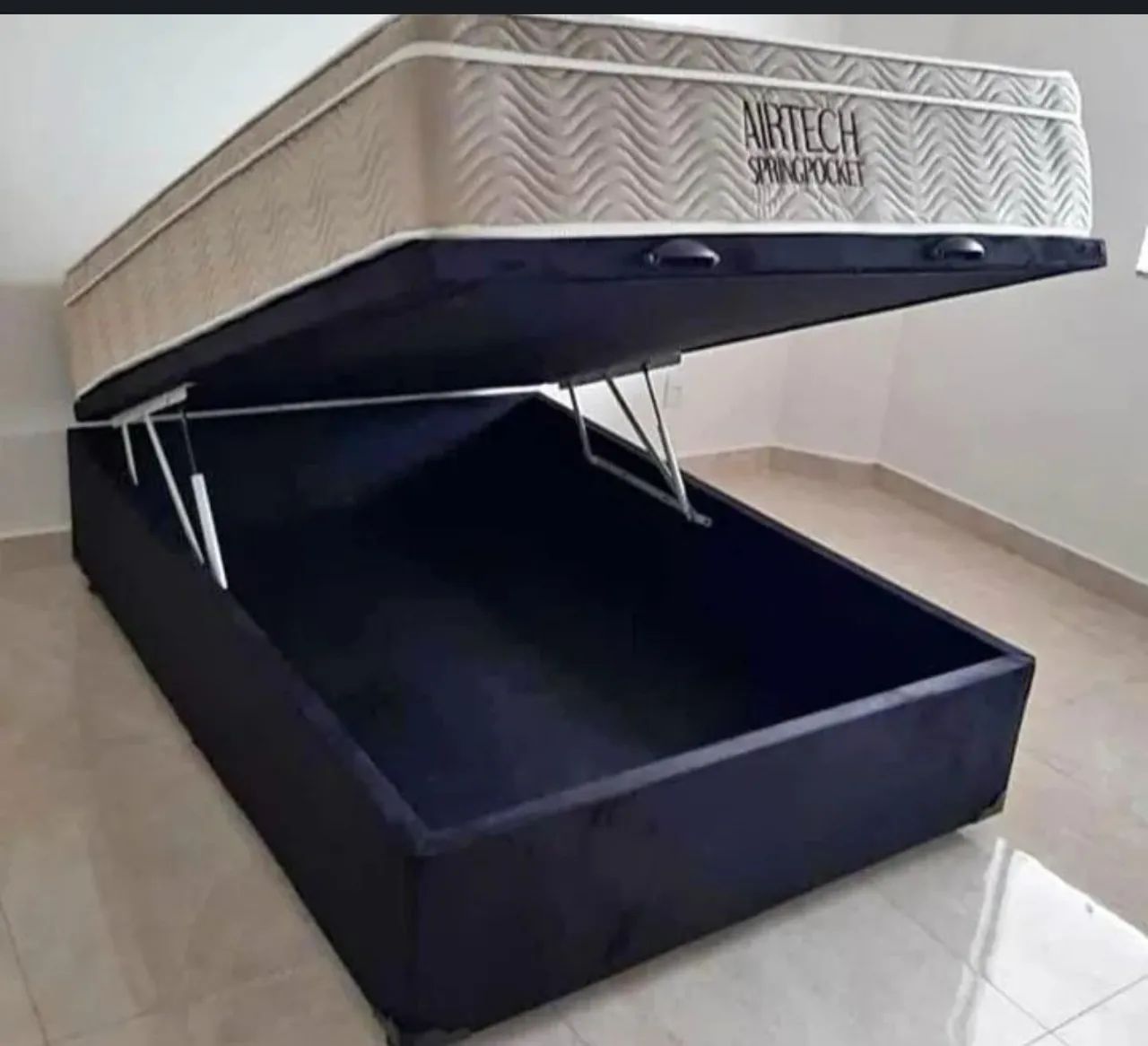 Cama Box Baú com Colchão Ortobom Airtech Springpocket