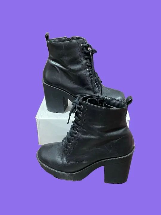 Bota Coturno Corello Preta de Salto Grosso Calçados Vila