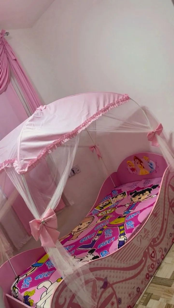 Cama de solteiro, cortina criado mudo - Foto 5