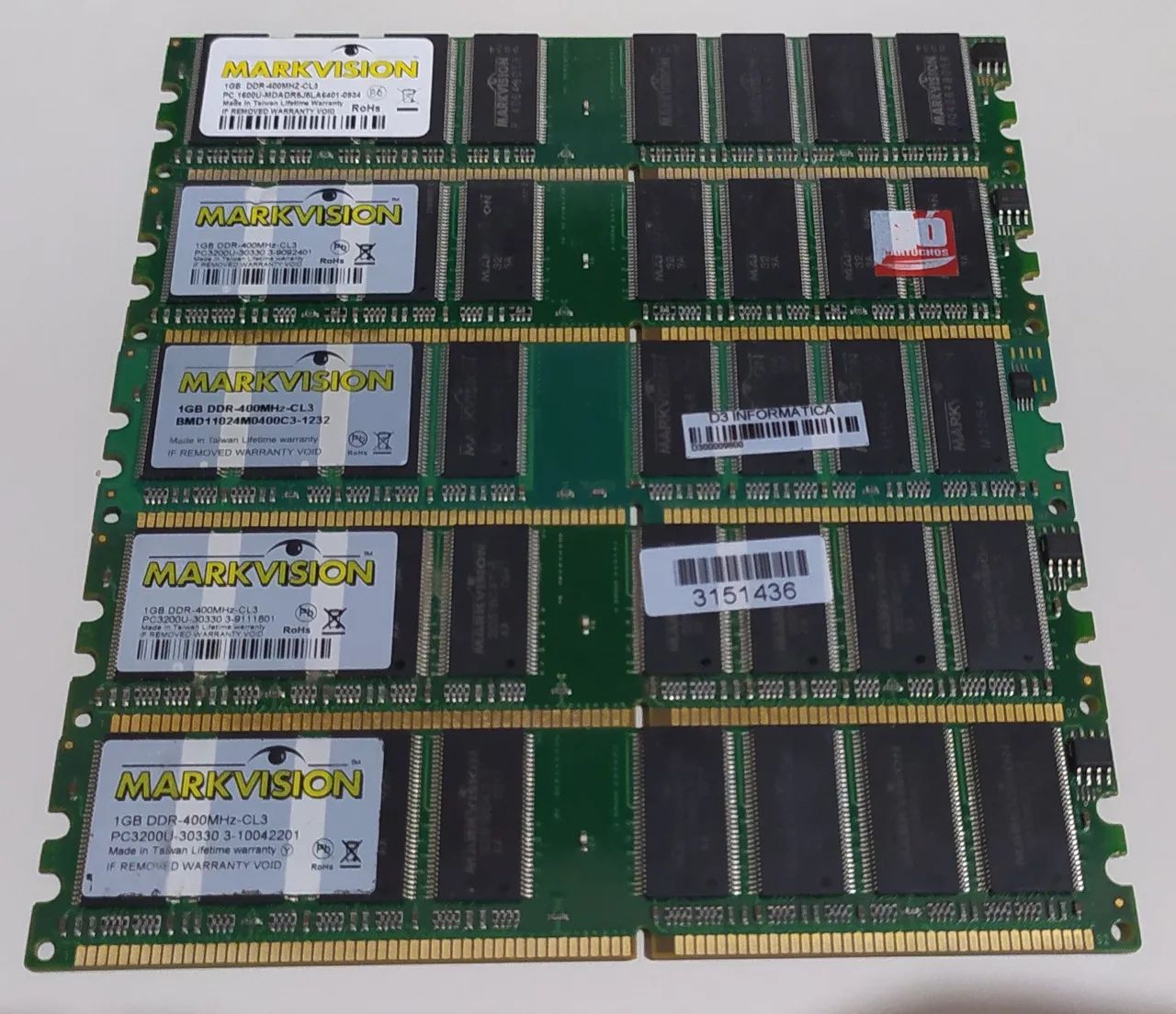 Memória RAM 1GB DDR 400MHz Markvision