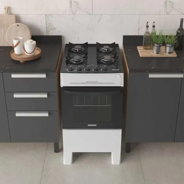 Fogão de 4 Bocas e Mesa de Vidro Forno 48 Litros Itatiaia (SUPER PROMOÇÃO)