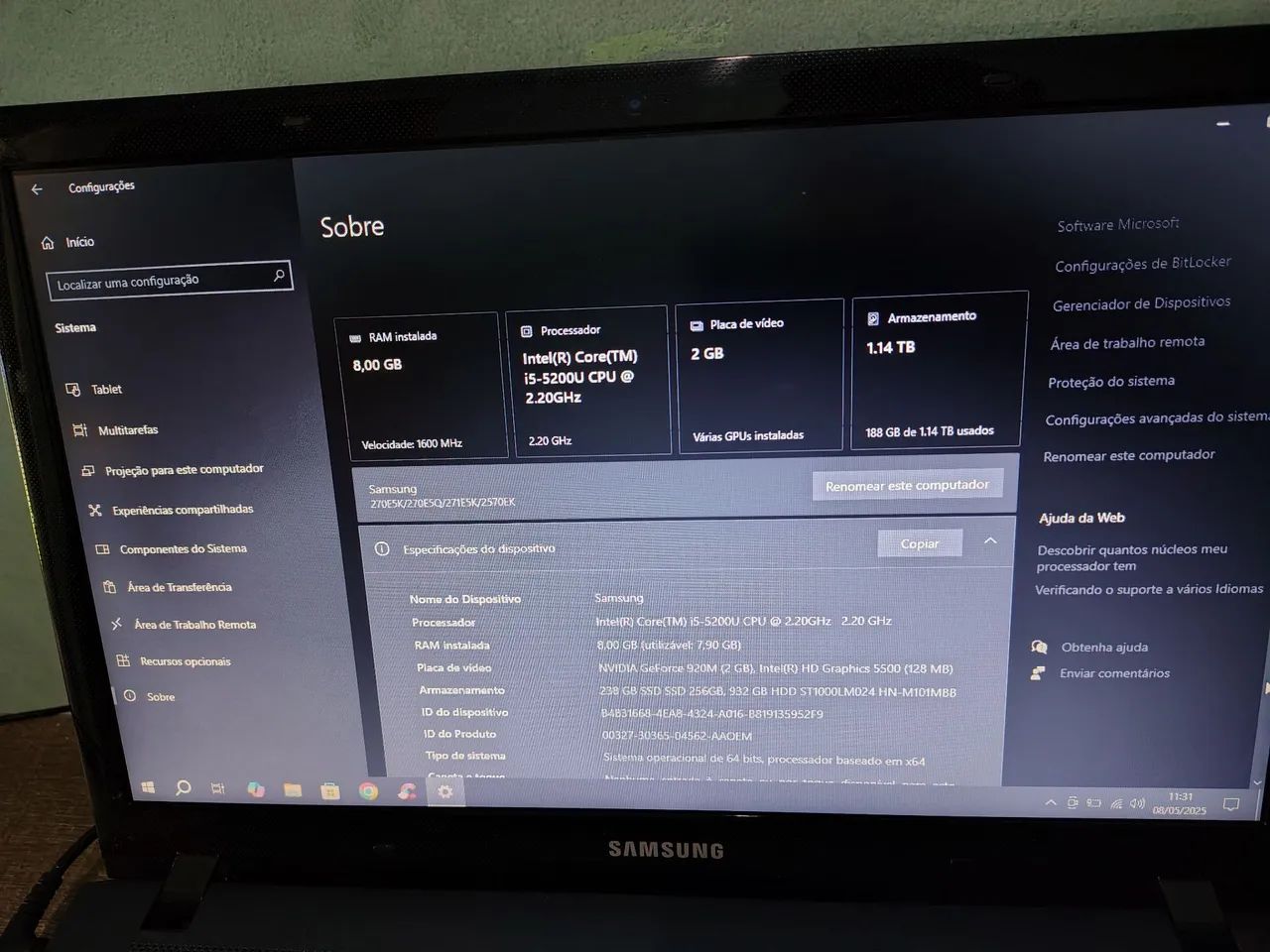 Notebook Samsung Gamer - Core i5  - NVIDIA-  SSD + HD - Foto 5