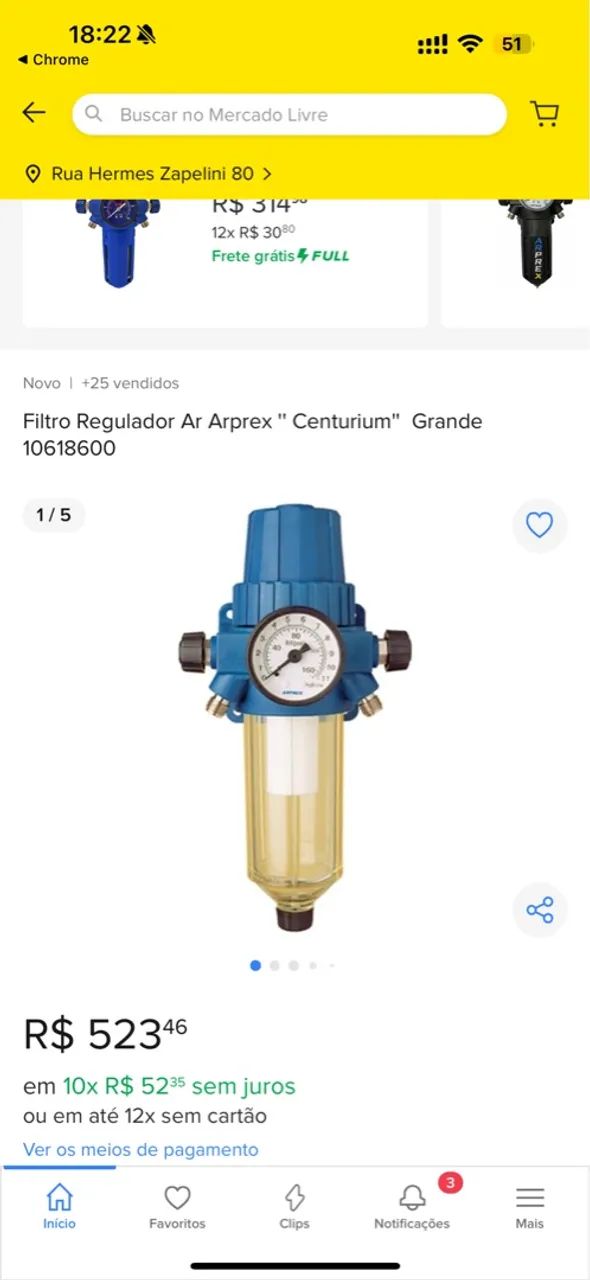 Filtro Regulador Ar Arprex Centurium Grande