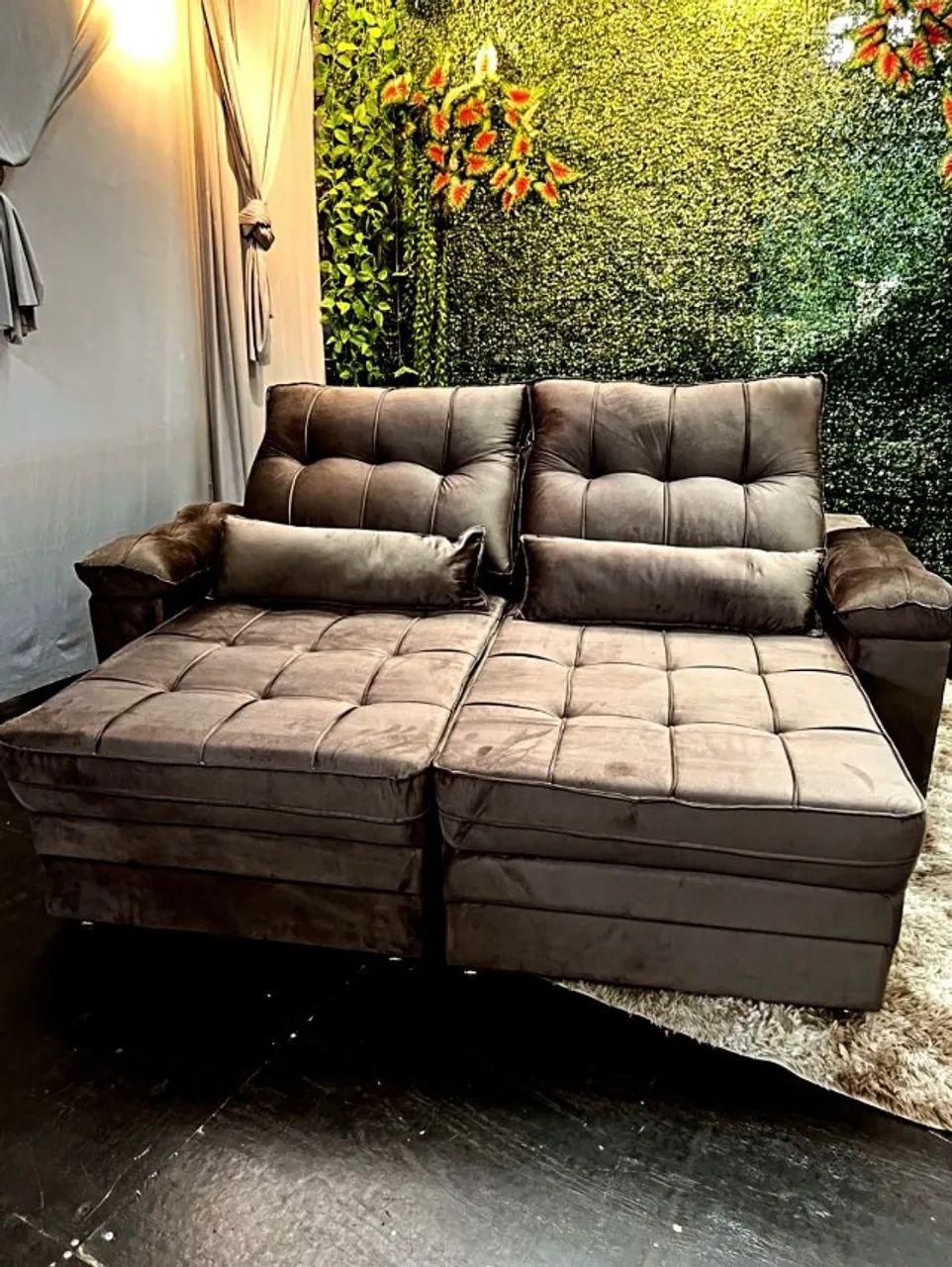 Sofá Morfeu  2 metros ou  (2.50cm R$ 1.900,00 Retrátil Marro, bege ou cinza) - Foto 2