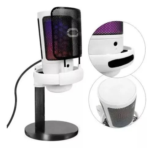 Microfone Gamer Condensador Tomate MT-1060R Profissional Led Rgb - Foto 4