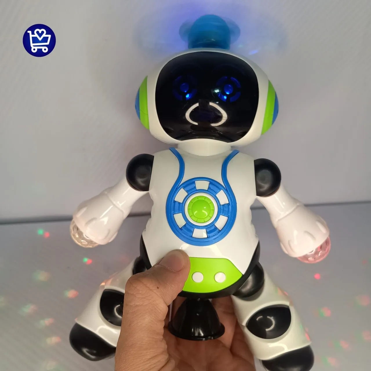 Robô Brinquedo Eletrônico que Anda e Dança com Luzes