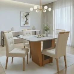 Mesa de Jantar com 4 Cadeiras Luna tt76 - Foto 5