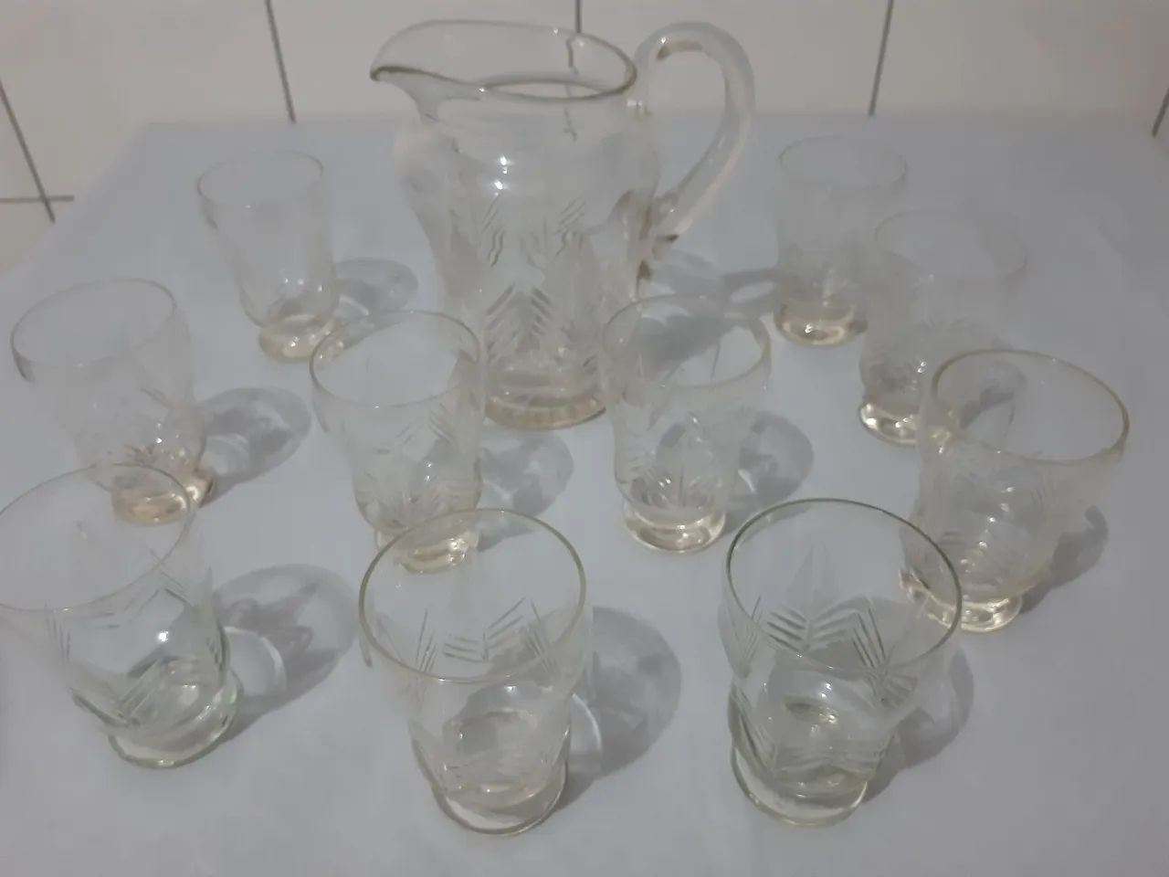 Conjunto de cristal com jarra e copos relíquia  - Foto 3