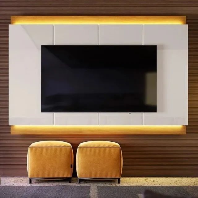 "Beleza e Funcionalidade: Painel Marrocos com Iluminação LED para TV até 70 Polegadas"