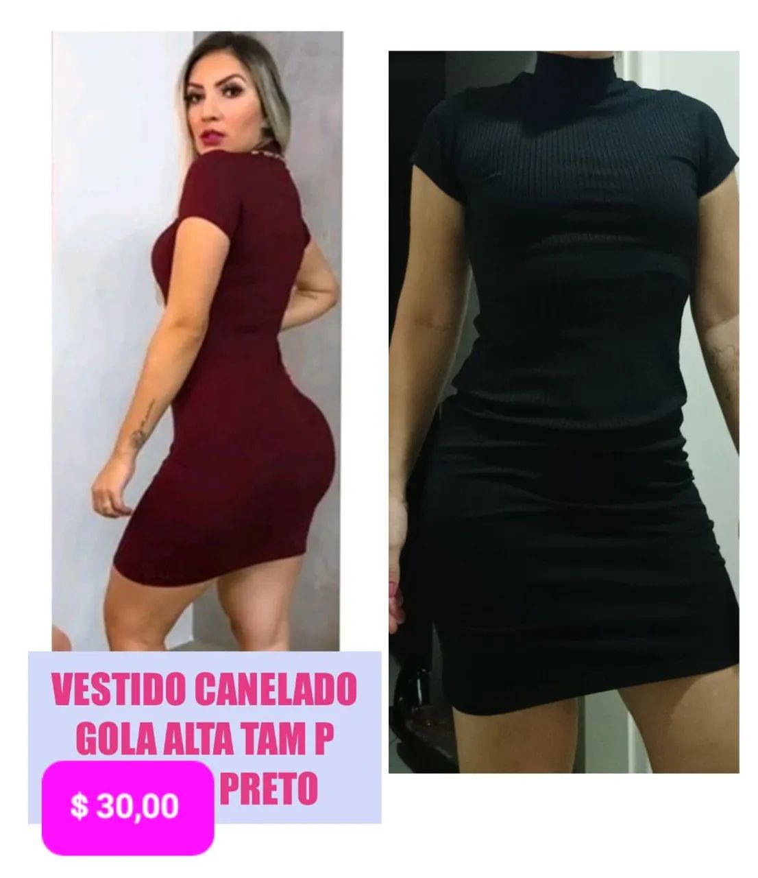 Vestido canelado ombro a ombro - Foto 2