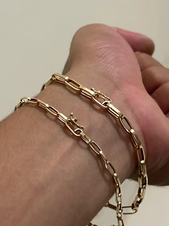 Pulseira tijolinho ouro 18k