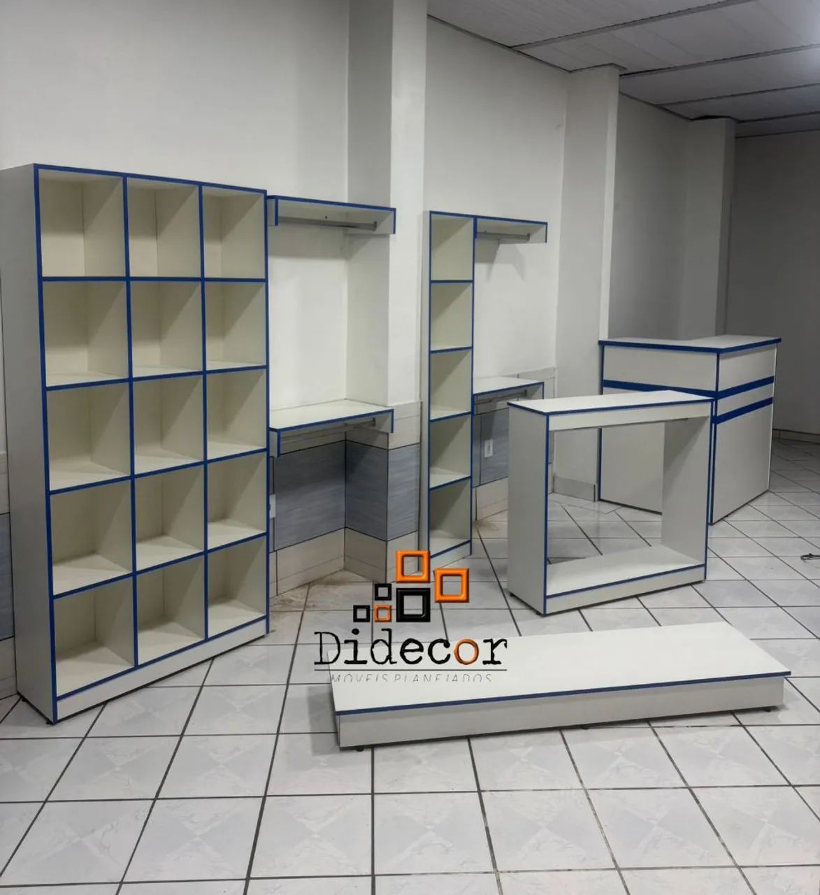 Kit loja com borda azul