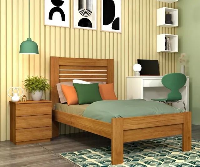 *Cama Solteiro Safira  100% MDF Pronta Entrega