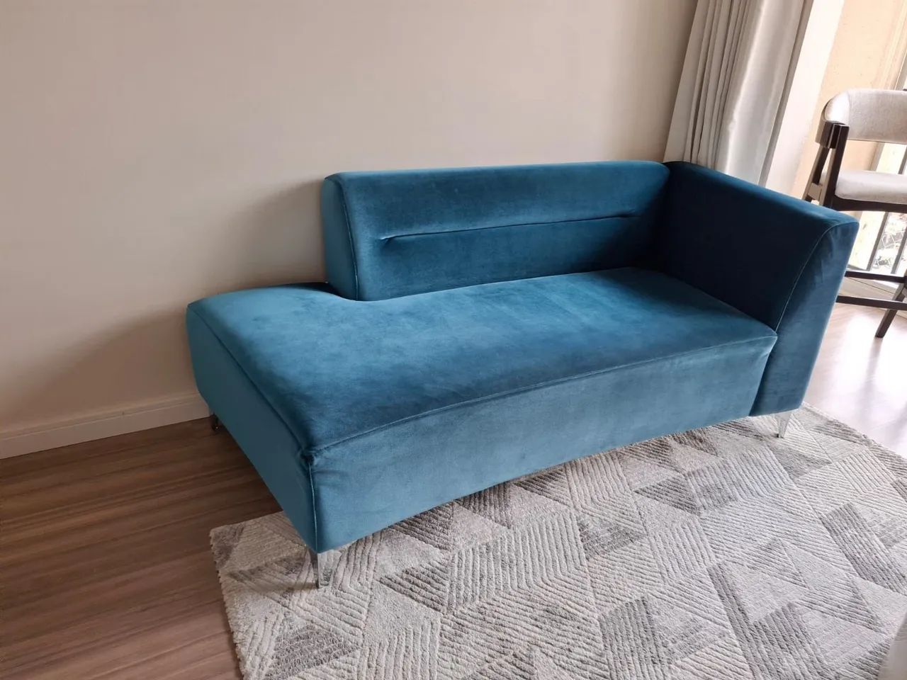Sofá Chaise Longue Azul - Foto 2