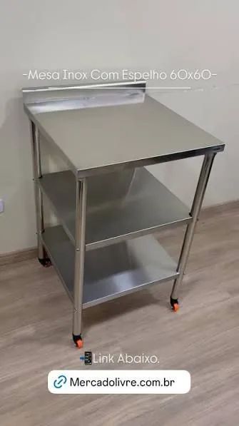 Bancada inox 50x60 três bandejas  - Foto 3