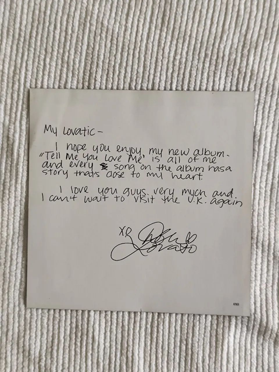 Demi Lovato - Card Exclusivo Tell Me You Love Me (Special UK) // IMPORTADO - Foto 2