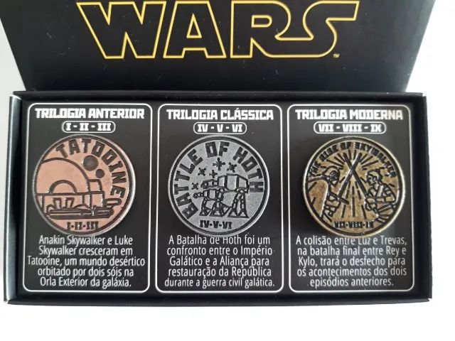 Caixa com 3 Pins das Trilogias Star Wars Piticas - Buttons/Broches - Foto 4