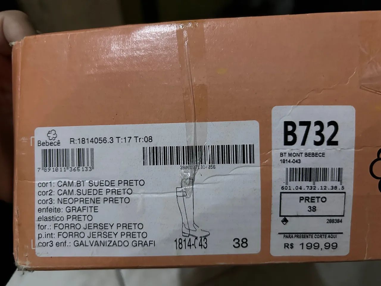 Bota de cano alto preta, tamanho 38 - Foto 2