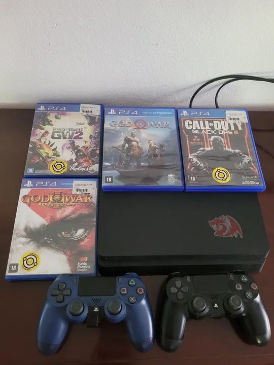 PS4 Slim 1TB + 2 controles + 4 jogos - Foto 2
