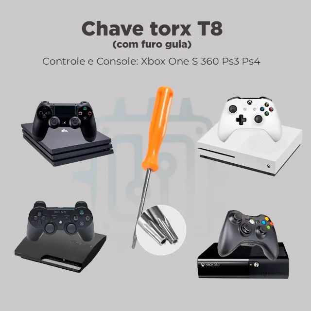 Chave Torx 8 T8 Com Guia Furo para Abrir Controle Console do Xbox One S 360 Ps3 Ps4 PS5 - Foto 3