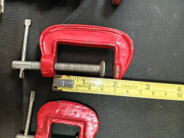 Lote 9 Mini Sargentos Tipo C de Aço/Ferro Fundido - 7 de 1" e 2 de 2" - Oficina, Marcenari - Foto 2
