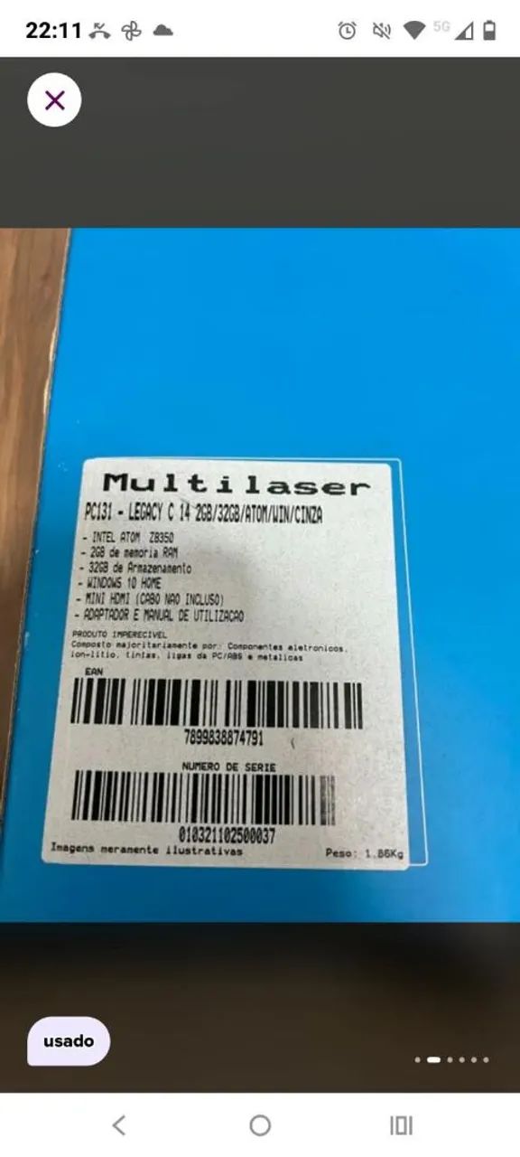 Notebook Multilaser legacy cloud 