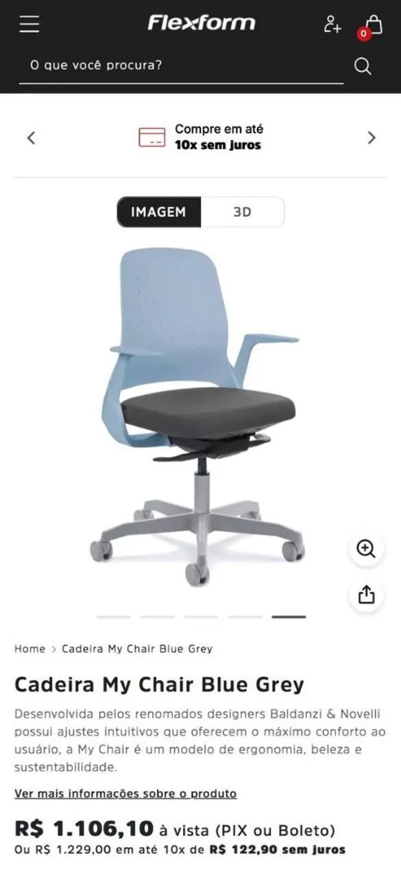 Cadeira Flexform My Chair Azul - Foto 3