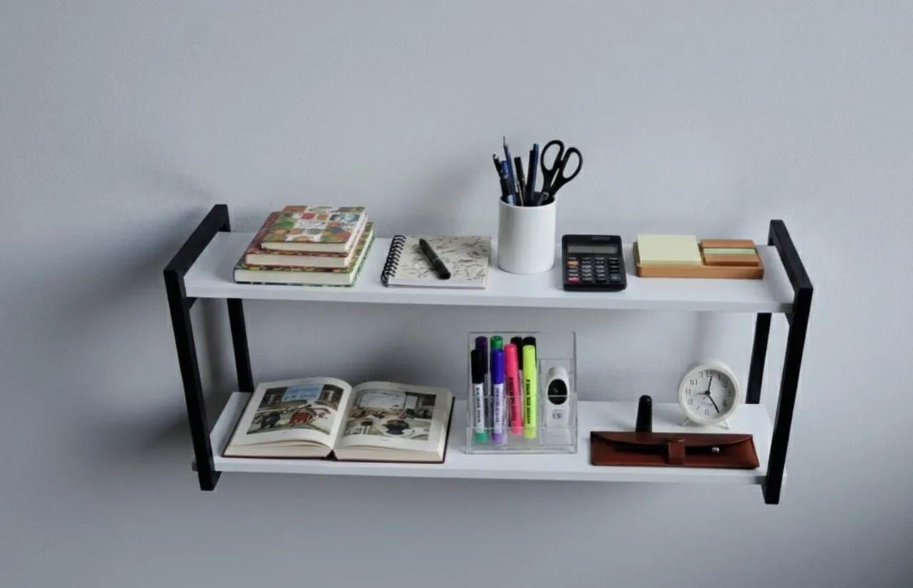 - Prateleira Estilo Industrial Nova - 90x30cm em Metal e MDF   - Foto 5