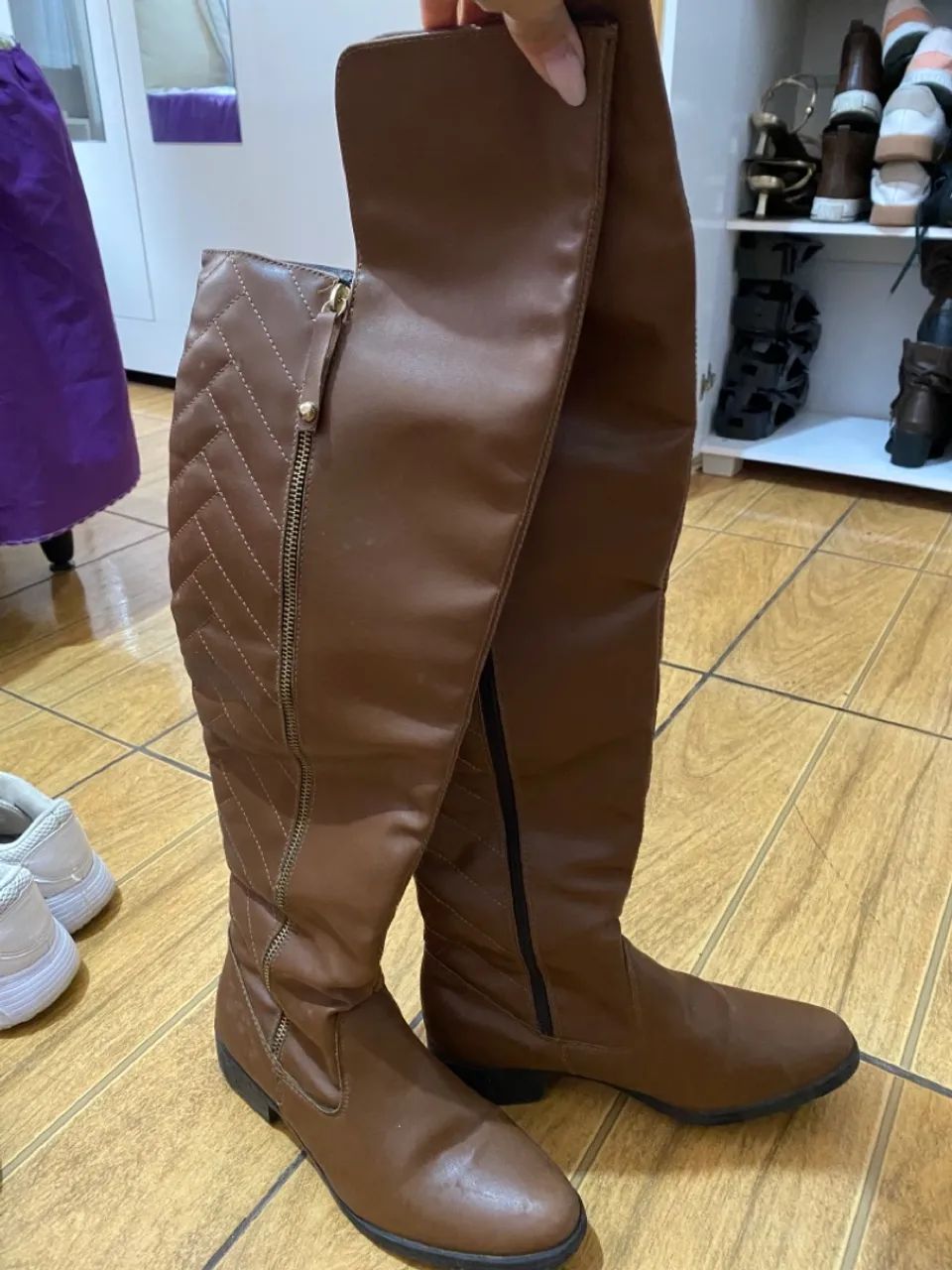 Bota Marrom Cano Alto - 37BR - Foto 3