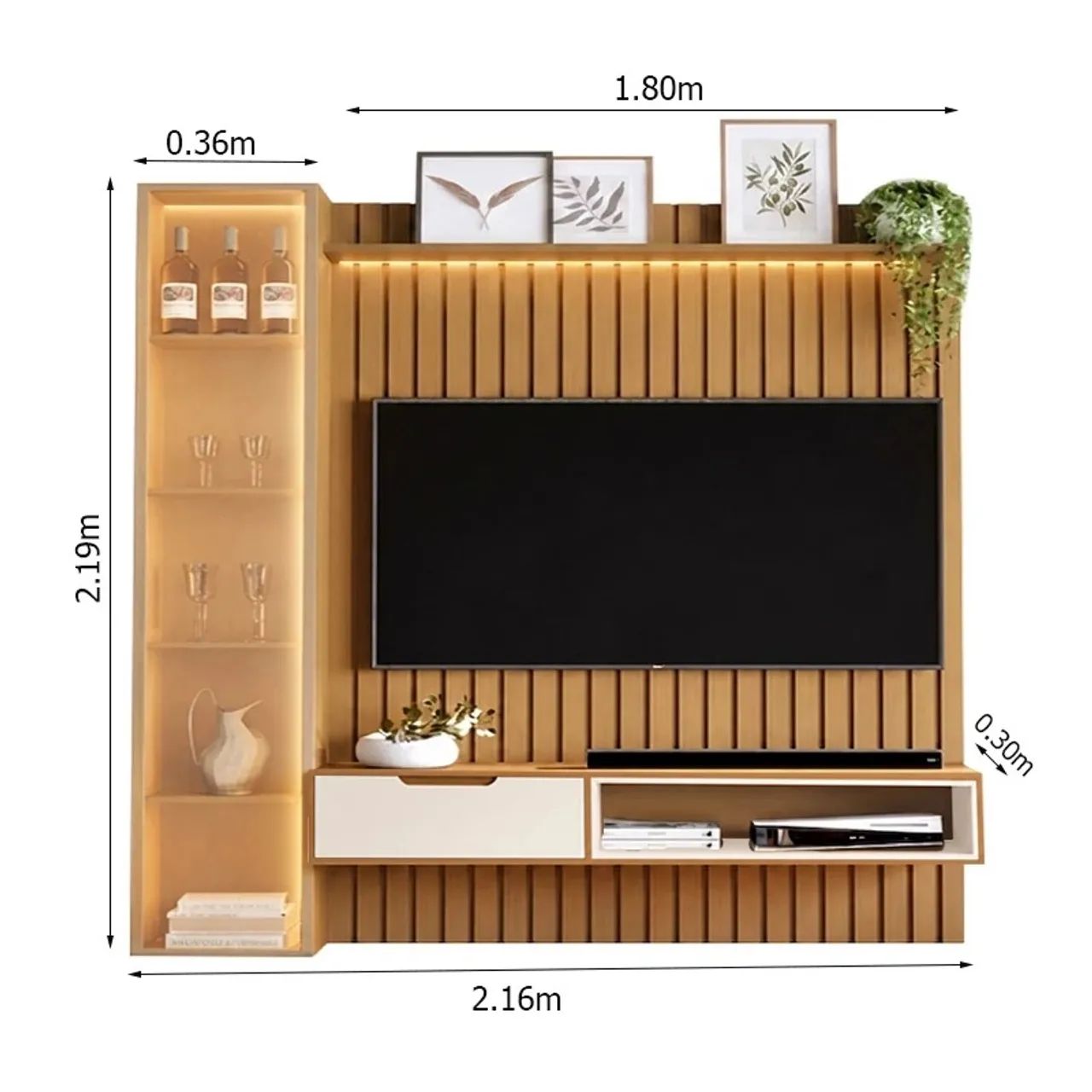 Painel Ripado Modular Nature Completo com LED rf66 - Foto 2