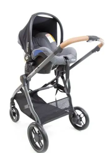Carrinho Anna3 cor Cinza com Bebê Conforto e Base Maxi Cosi - Foto 3