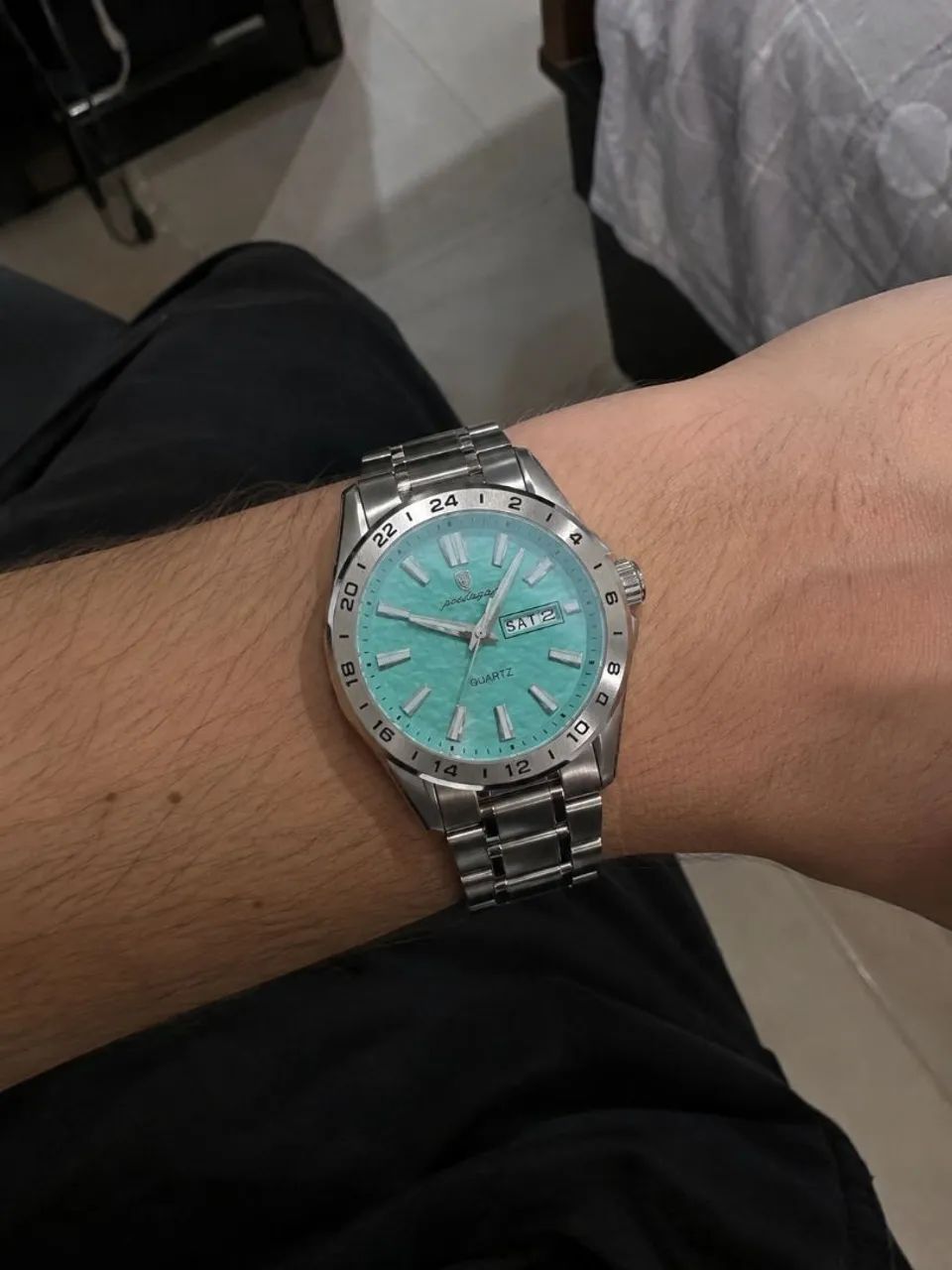 Relógio poedagar silver mintblue (novo) - Foto 4