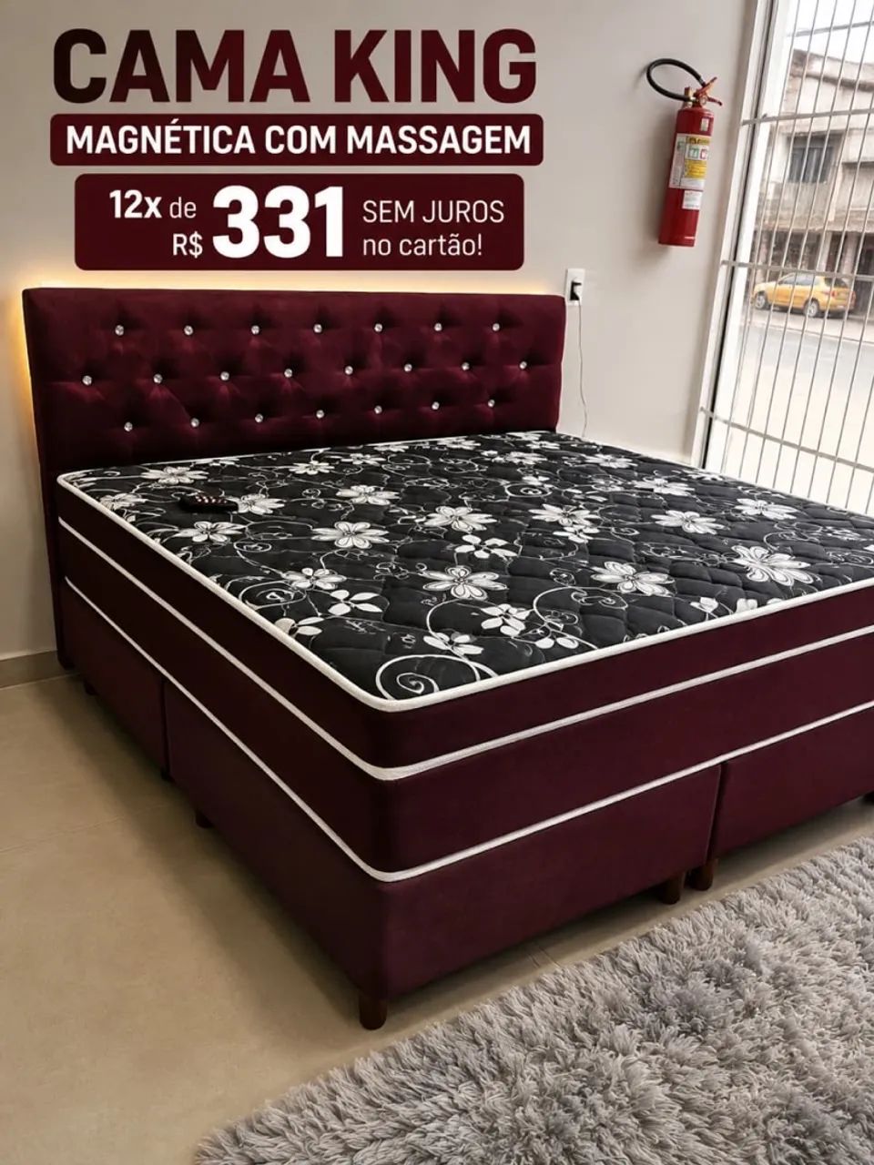 Cama king magnética com massagem 