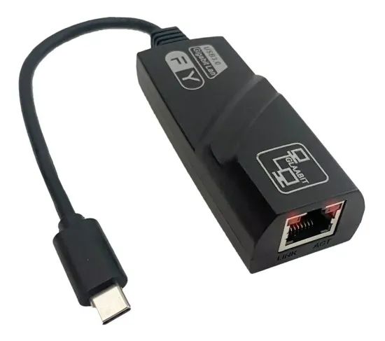 Adaptador RJ45 para Tipo C - conectar notebook com cabo de rede - entrega grátis