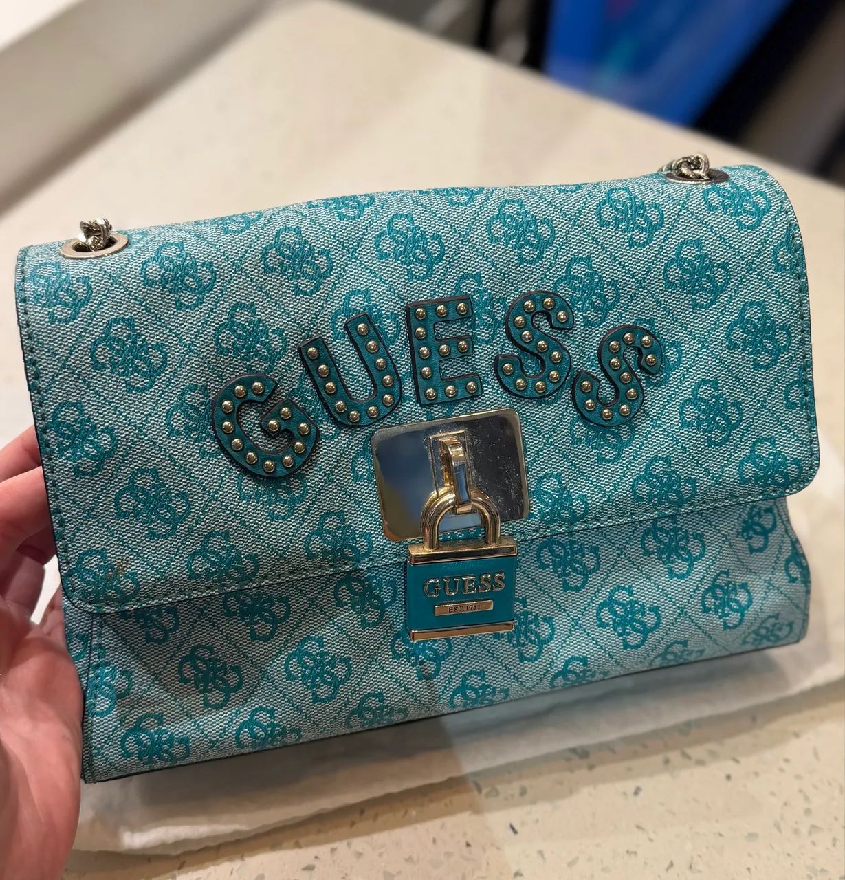 Bolsa Guess downtown azul - Foto 5