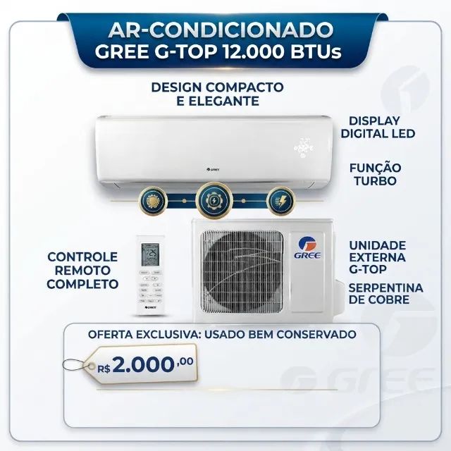Ar-Condicionado Split Gree 12.000 BTUs G-Top