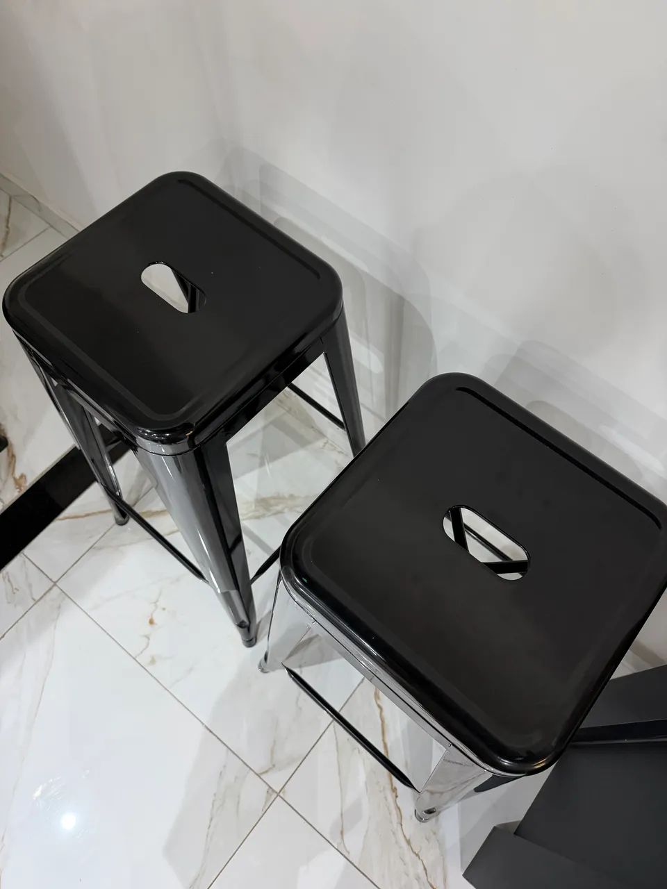 Banquetas alta industrial aço preto - Foto 2