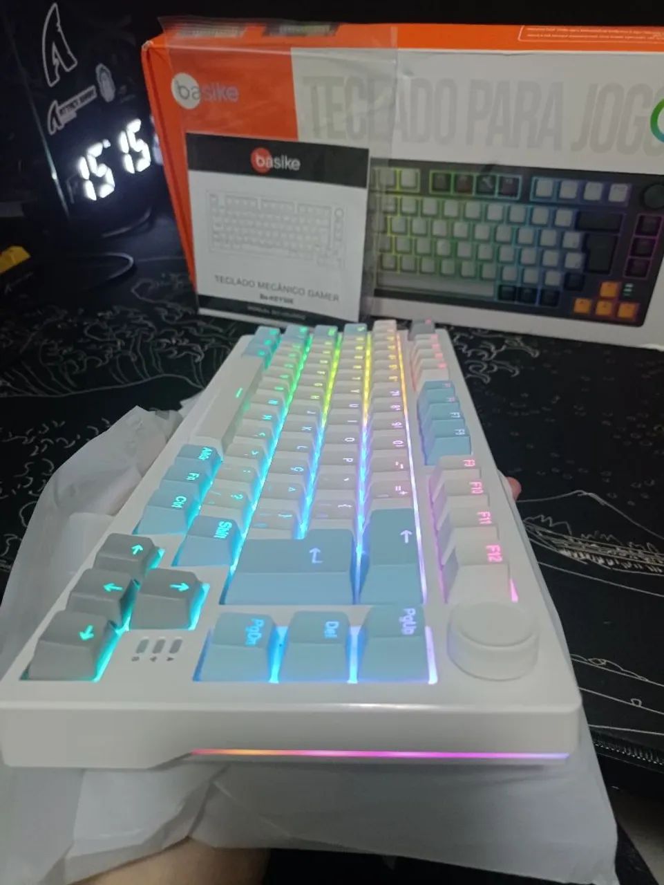 Teclado mecânico tri modo 75% basike novo na caixa  - Foto 3