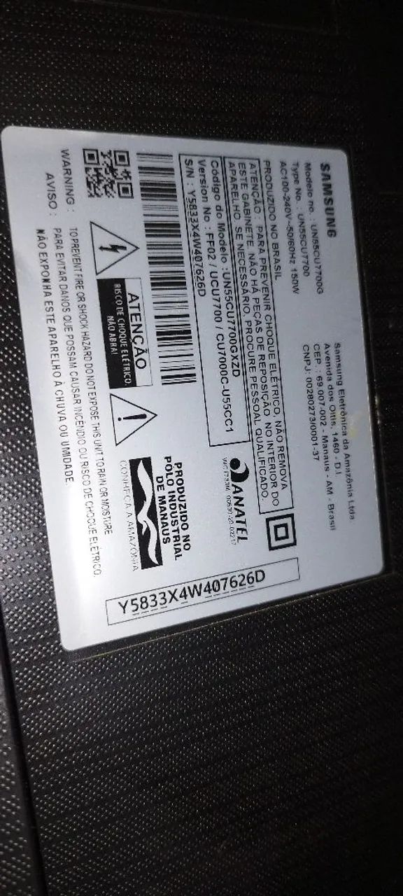 Tv smart Samsung 55 polegadas tela trincada 