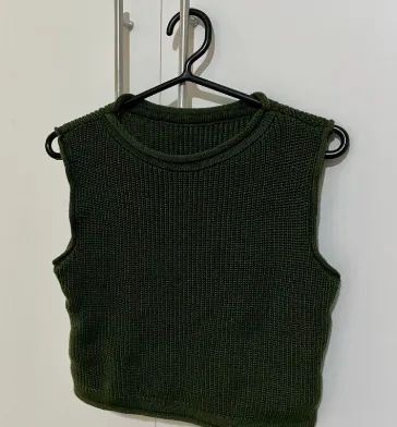 colete de tricô - verde musgo