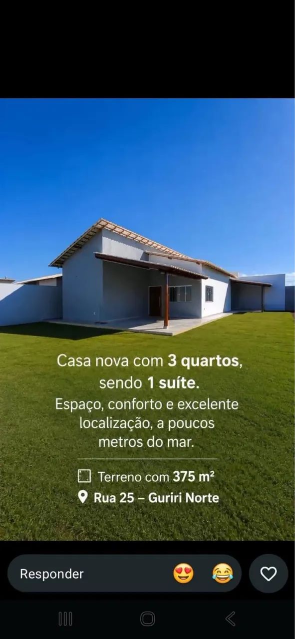 Vende-se casa em Guriri