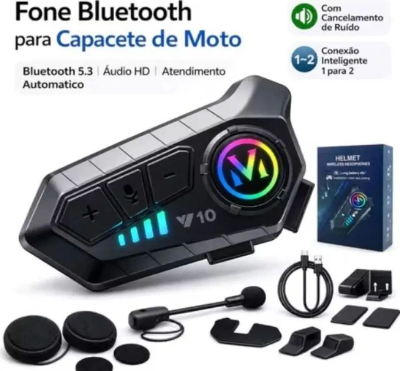 BLUETOOTH E MICROFONE PARA CAPACETE - Foto 2