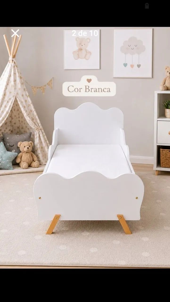 Mini cama infantil com colchão  - Foto 4