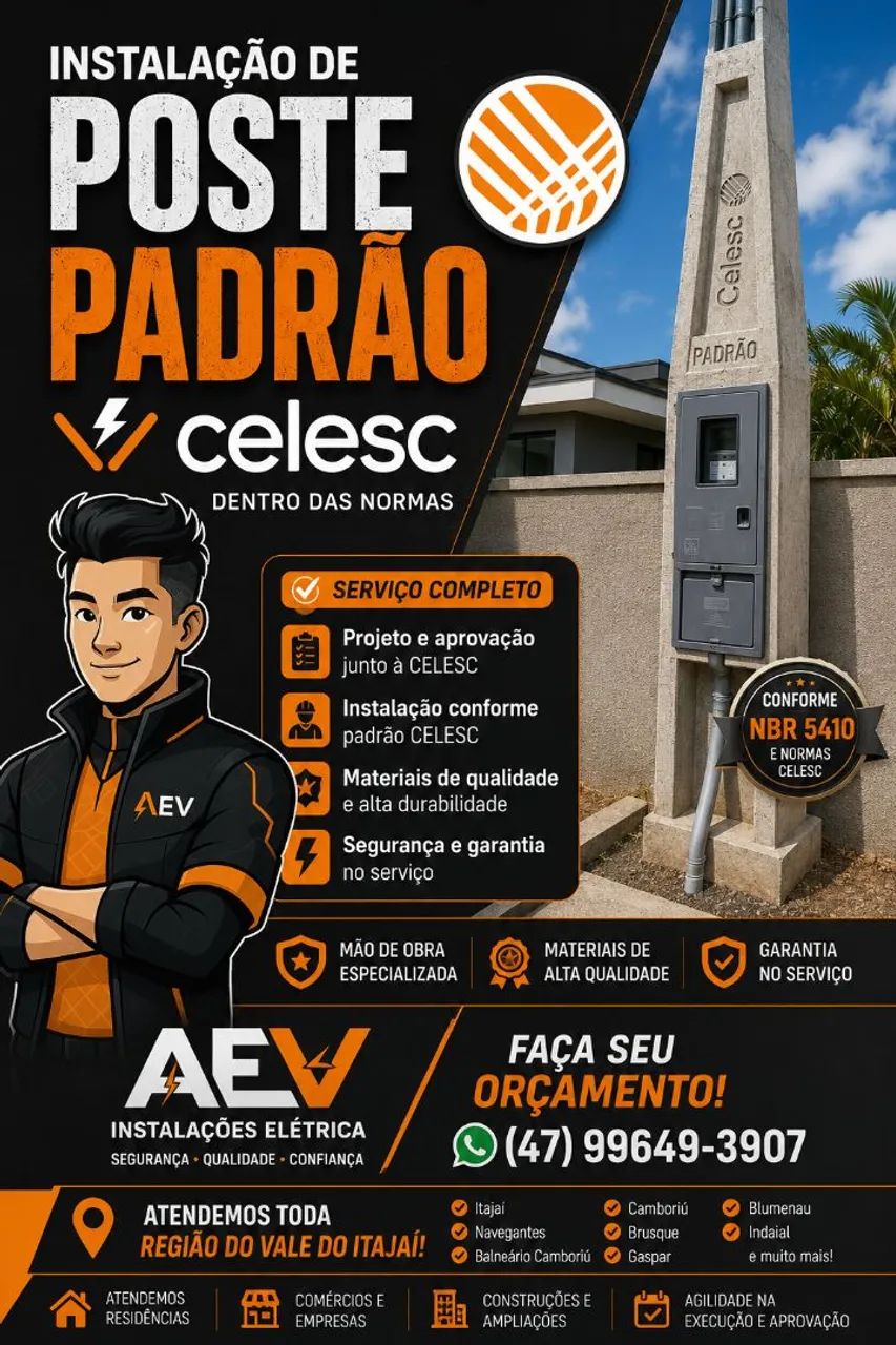 Poste padrão Celesc e Ramal de entrada já com projeto aprovação  - Foto 2