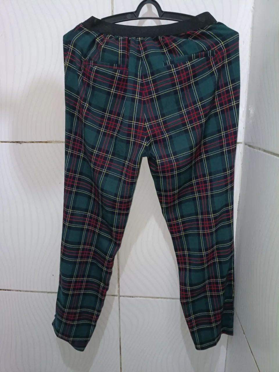 Calça Verde Xadrez ZARA Feminina M - Foto 4
