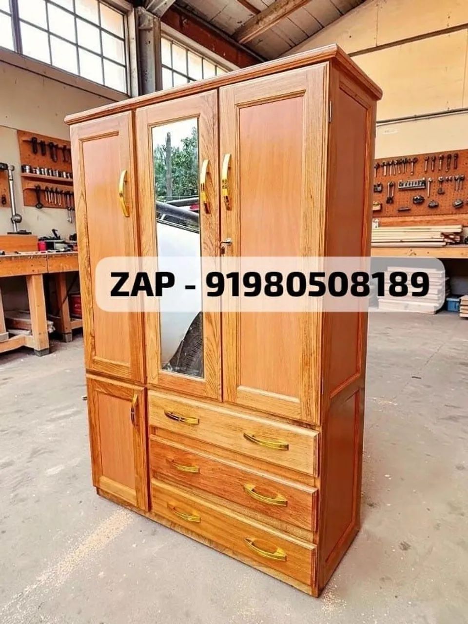 Guarda roupa - de solteiro completo com espelho NOVO  - Foto 3