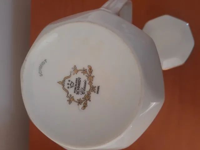 Bule Porcelana Schmidt - Linha clássica filete ouro  - Foto 2