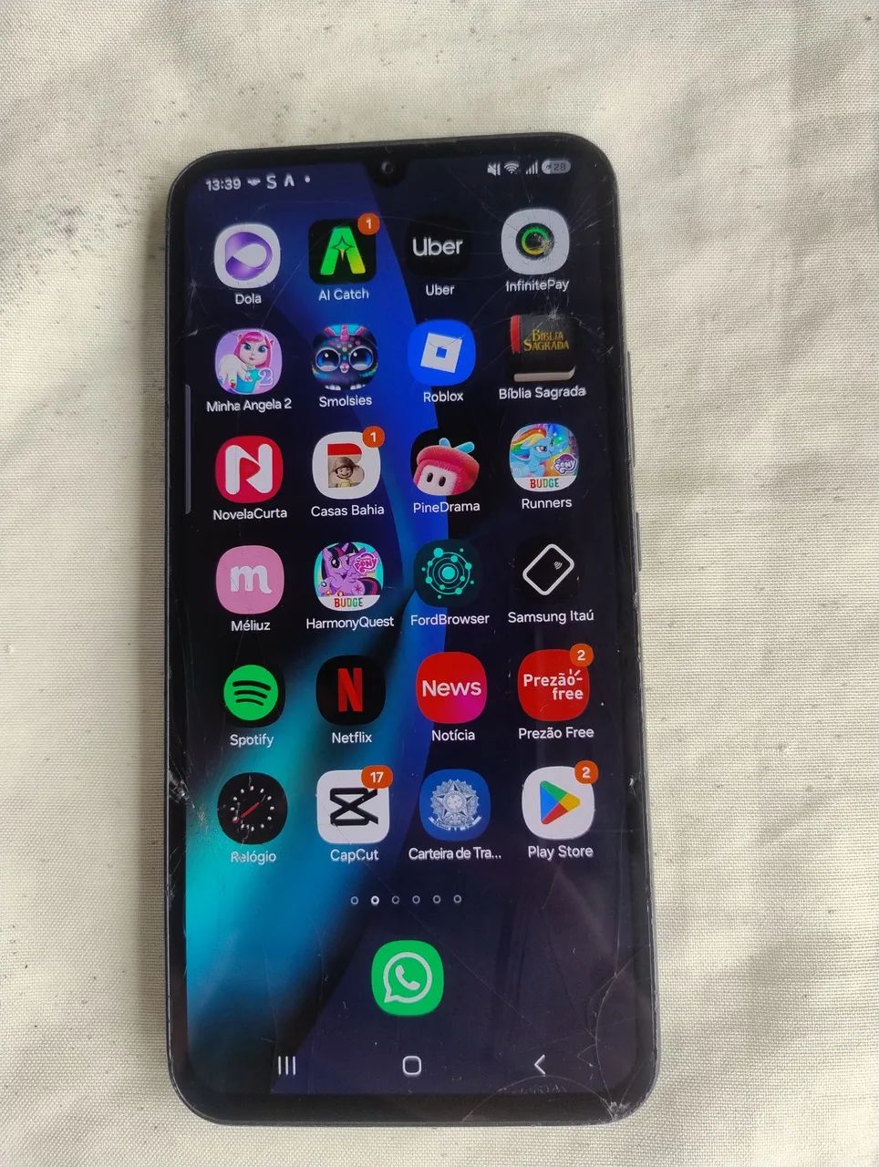 Samsung A34 tela trincada 