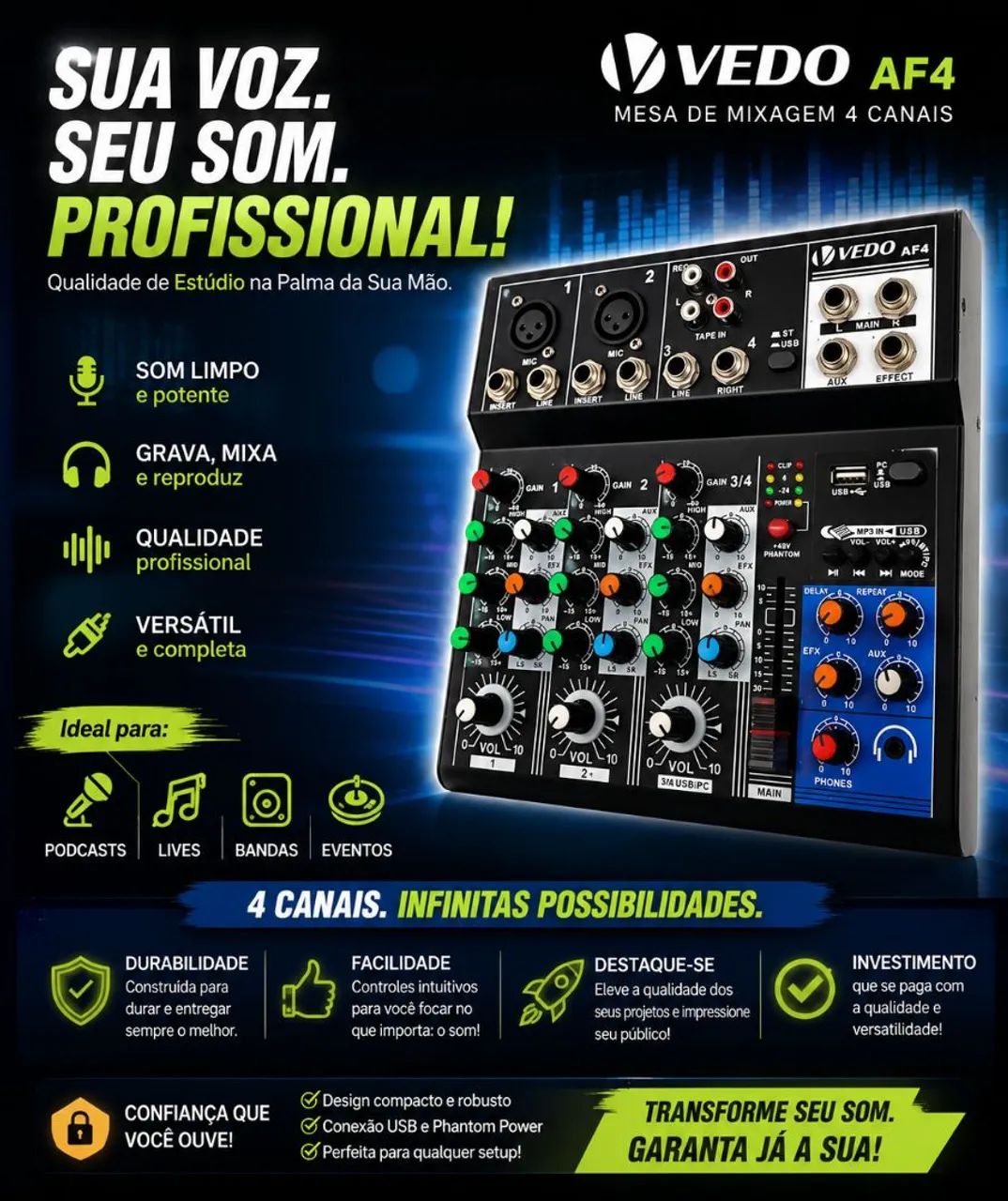 Mesa de som / interface de audio
